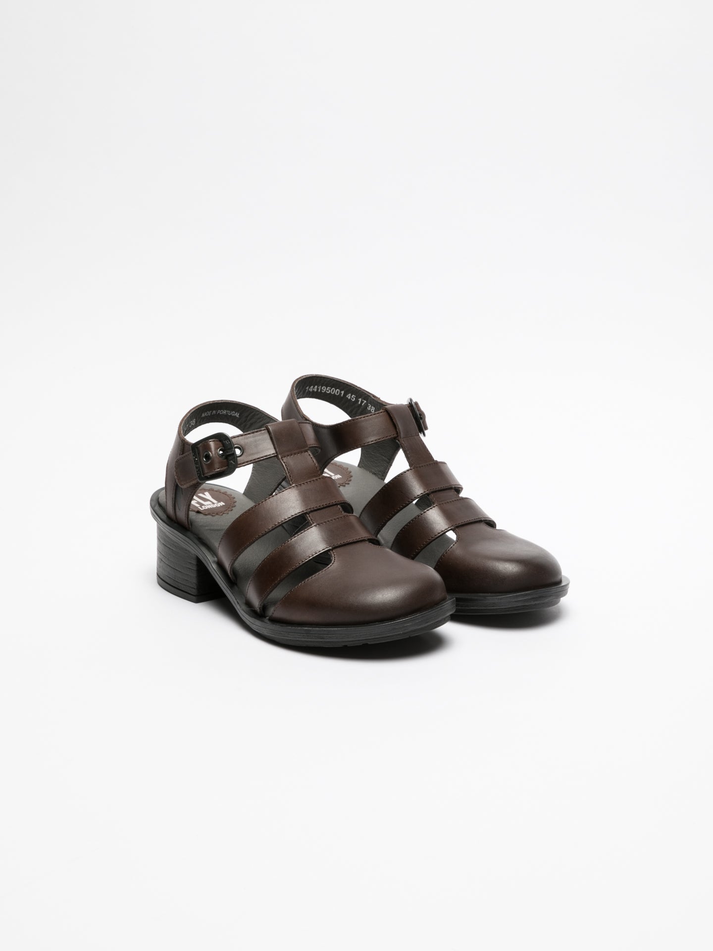 Fly London Brown Buckle Sandals
